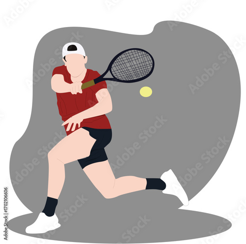 man playing tennis.Boy playing tennis.