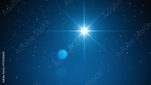 Bright and shining North Star in a night sky symbolizing hope and guidance animation