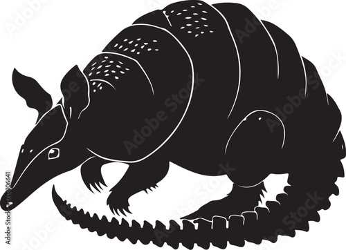 Armadillo silhouette illustration, wildlife concept