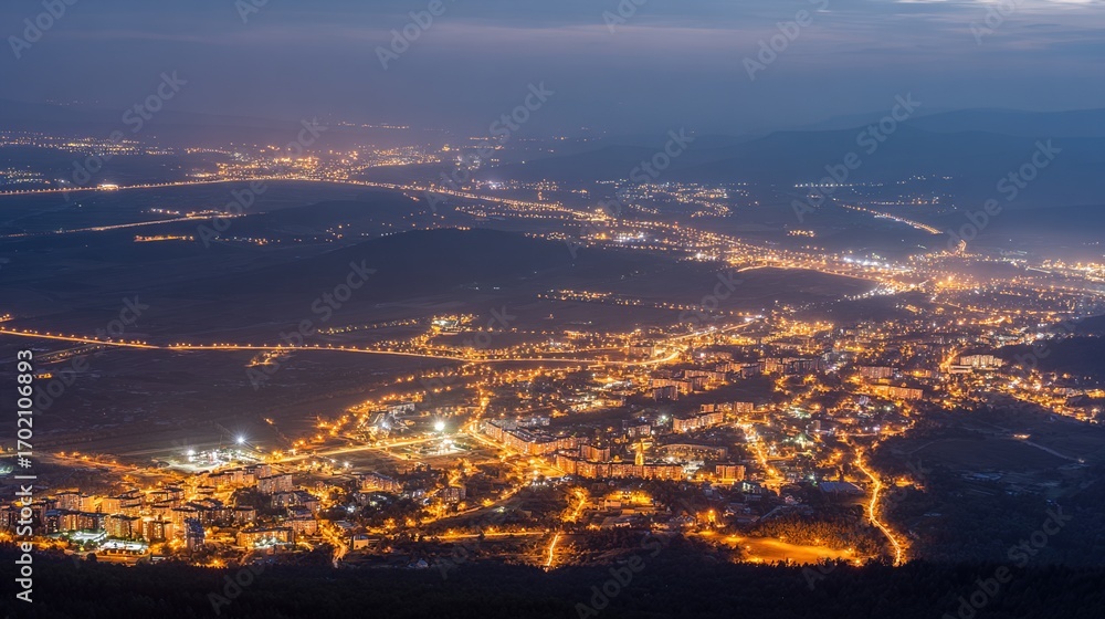 Fototapeta premium downtown. A mesmerizing night cityscape glows with colorful lights against a dark sky. real-estate listings, architecture portfolios, designed for real-estate listing and luxury residence showcases.