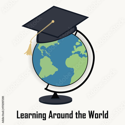 Learning Around the World | Global Education Infographic, Travel Learning Icons & International Study Design