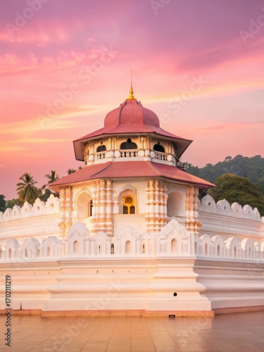 Sunset over Kandy's Temple of the Tooth