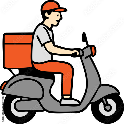 illustration of delivery workers in uniform handling package