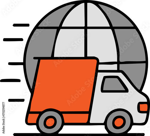 illustration of delivery workers in uniform handling package