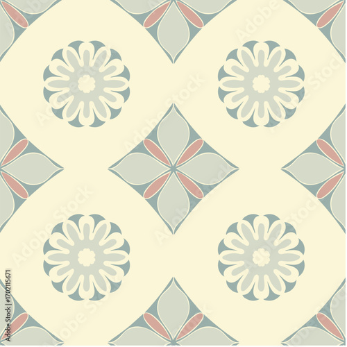 Vector Seamless Pattern with floral and plant themes