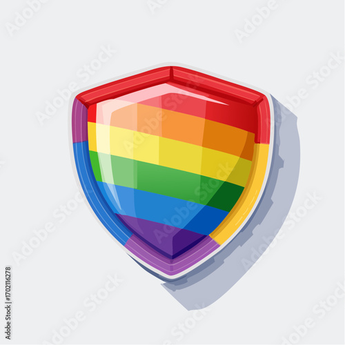Blason, bouclier aux couleurs de l'arc-en-ciel, LGBT