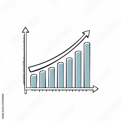 Graphique, courbe à la hausse, tendance statistique, courbe, valeur
