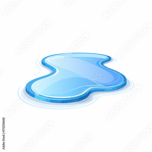 Flaque d'eau, arrière plan blanc uni