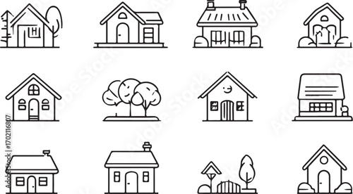 Cute home illustrations for real estate marketing