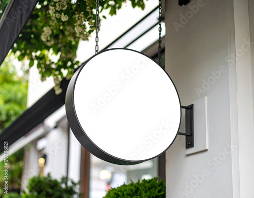 sign　mockup shop city