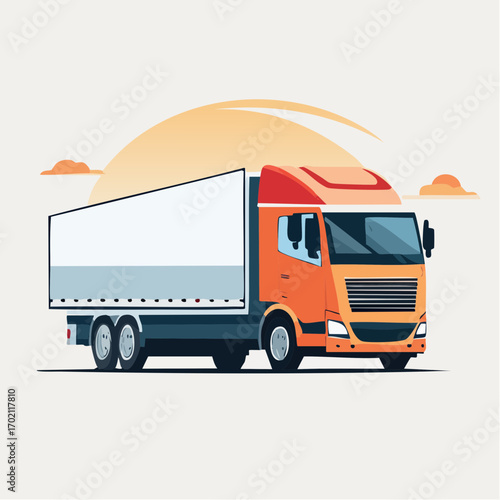 Joli camion de transport, semi-remorque, transport de marchandises, 38 tonnes coloré 