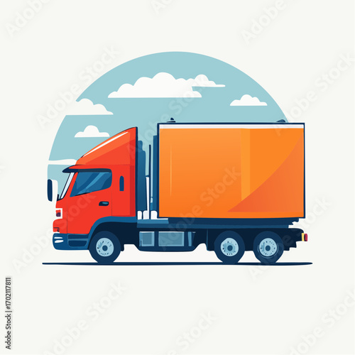 Joli camion de transport, semi-remorque, transport de marchandises