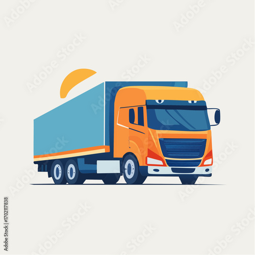 Joli camion de transport, semi-remorque, transport de marchandises, 38 tonnes coloré 