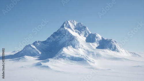 Wallpaper Mural Snowy Mountain Peak With Pristine White Landscape Torontodigital.ca