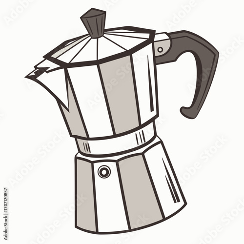 Classic Moka Pot Illustration