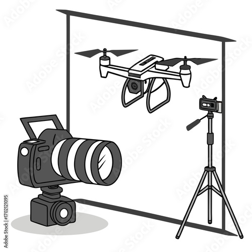 Drone and Camera Photography Setup