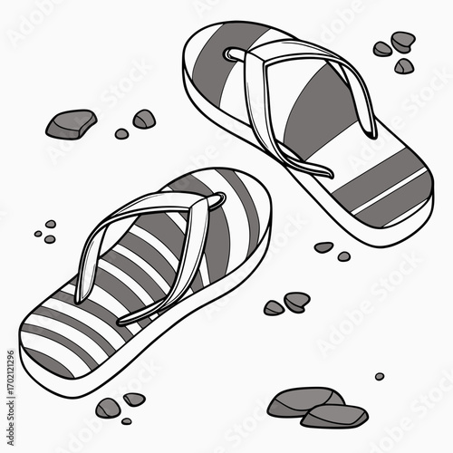 Striped Flip-Flops A Relaxing Summer Day Essential