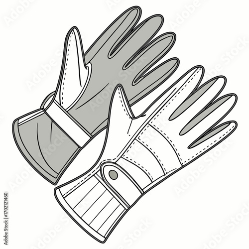 Illustration of a pair of fashion gloves