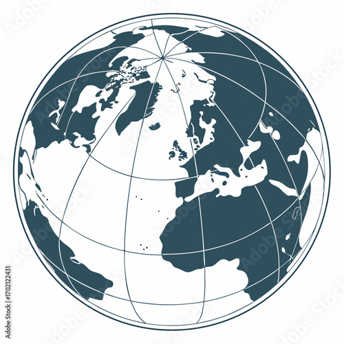 Global sphere showing continents of the earth from space