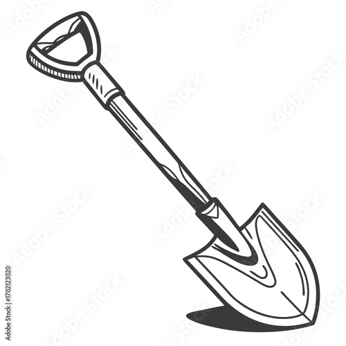 Illustration of a shovel on a white background