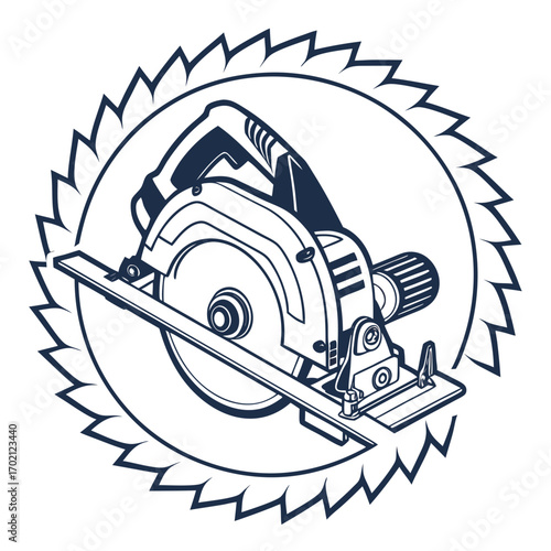 Circular Saw Power Tool Illustration
