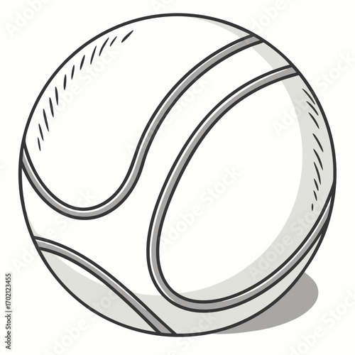 Hand-drawn Tennis Ball Illustration Sport Equipment for Games and Activities