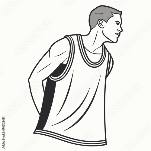 Basketball Player Illustration Side Profile