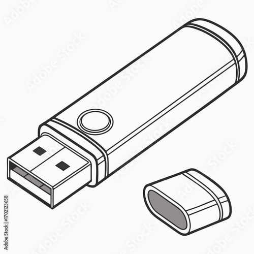 USB Flash Drive Simple Illustration