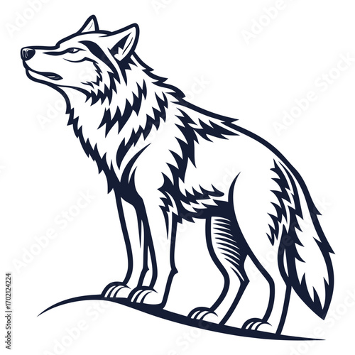 Majestic Wolf Illustration A Striking Line Art Design
