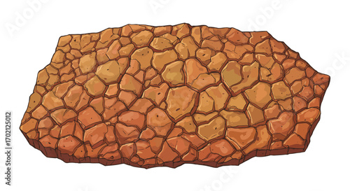 Cartoon Stone Texture with Cracks and Brown Tones.
