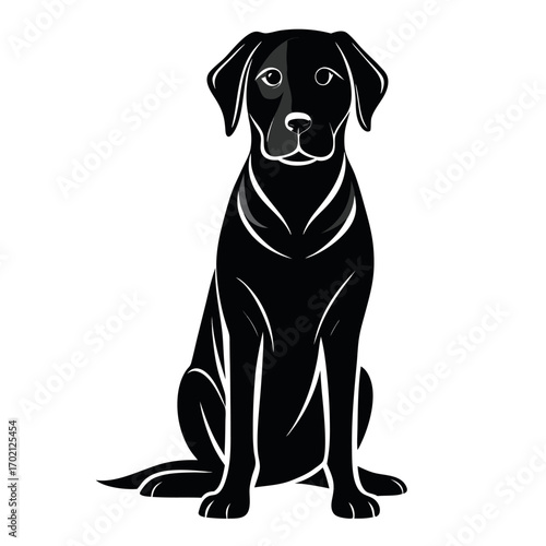 a-striking-black-silhouette-of-a-labrador-retrieve vector design .eps