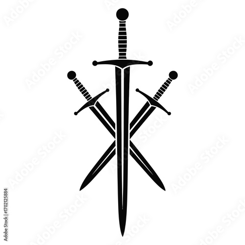 two crossed swords isolated