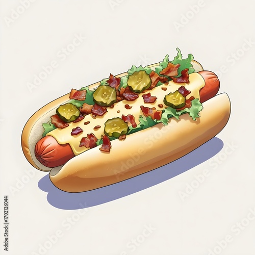 Wallpaper Mural hot dog vector illustration Torontodigital.ca