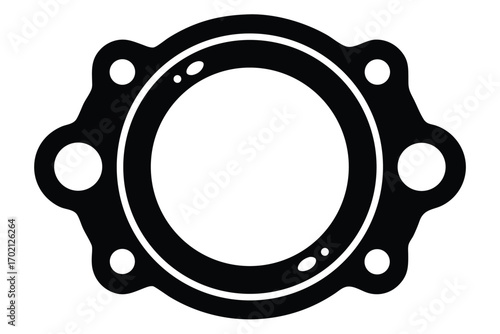 gasket black and white silhouette
