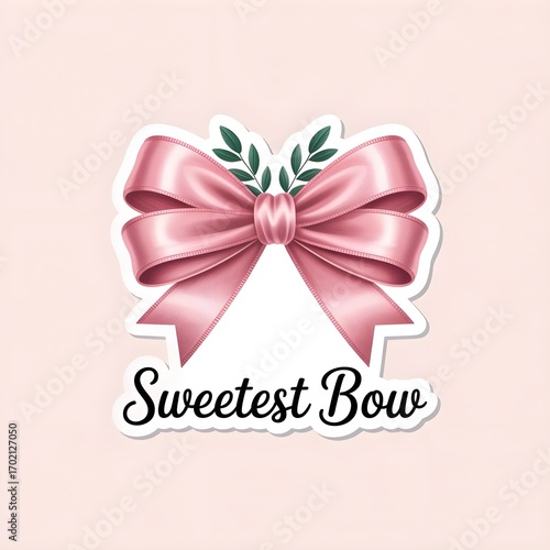 Wallpaper Mural pink bow sticker with text Torontodigital.ca