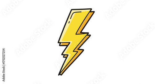 The bright yellow lightning bolt illustration symbolizes raw energy speed power and electric potential creating a striking visual for dynamic concepts and urgent messages