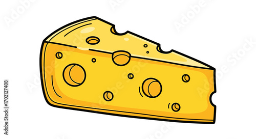 A Delicious Wedge of Yellow Cheese with Many Round Holes Perfect for Snacking and Cooking Appetizing Meals