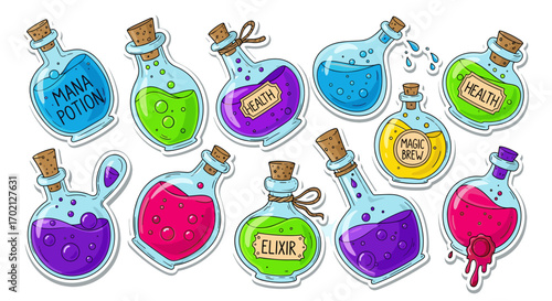 Magical Elixir Potions Collection for Fantasy Games and Enchanted Adventures