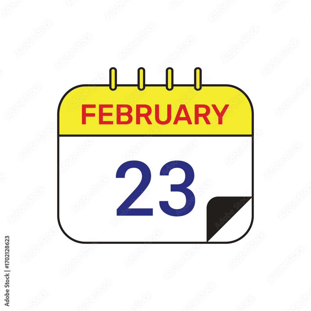 Fototapeta premium 23 february calendar icon vector month illustration design