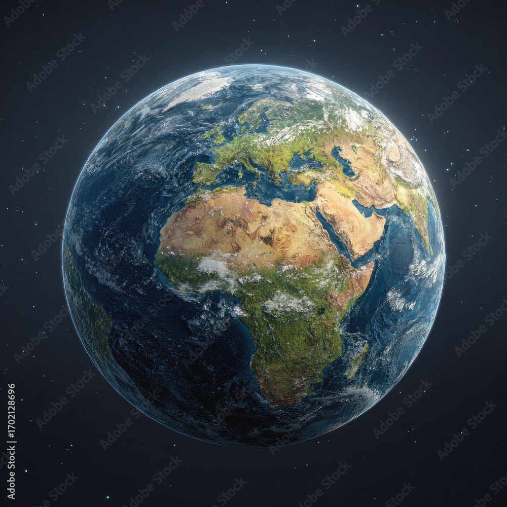 Obraz premium Earth from space, detailed continents