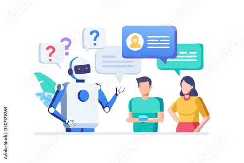 Robot interacting with people and providing information
