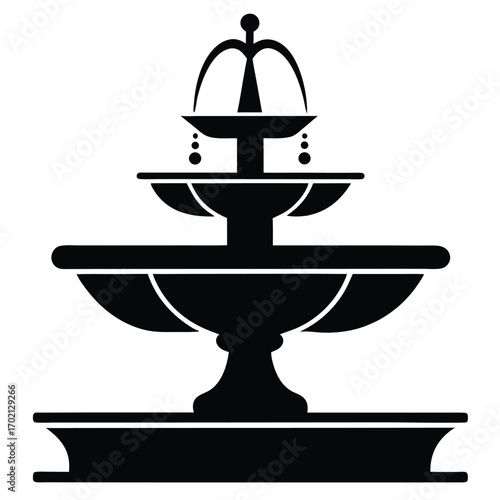 fountain icon black and white silhouette