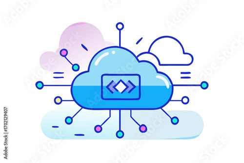 Abstract cloud icon representing cloud computing and data