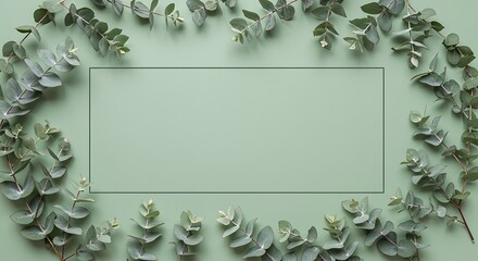 Eucalyptus leaves form a soft green botanical frame