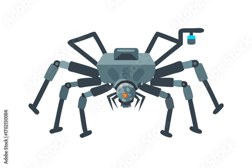 Spider robot with multiple legs and camera lens