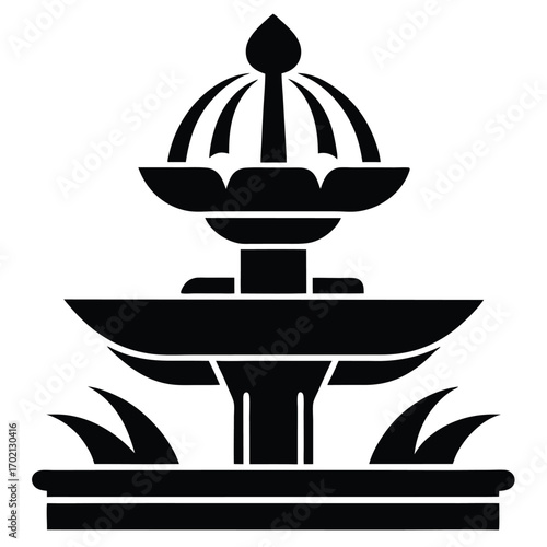 fountain icon black and white silhouette