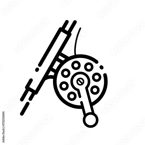Fishing reel icon - vector icon