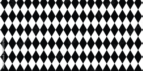 Seamless Bavarian black and white diamond pattern vector, traditional Oktoberfest flag background for festival design.