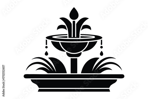 fountain icon black and white silhouette