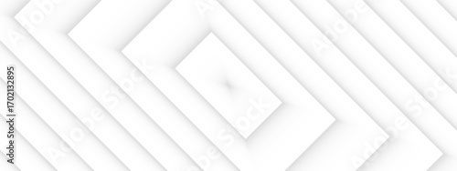 An abstract geometric pattern with repeating diamond shapes and layered lines on a white background creating a sense of depth and minimalist design.
